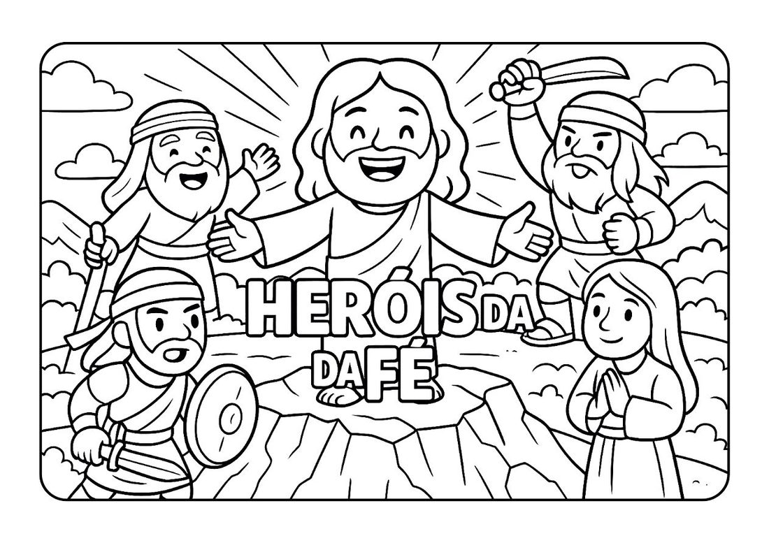 Desenho de colorir Heróis da Fé